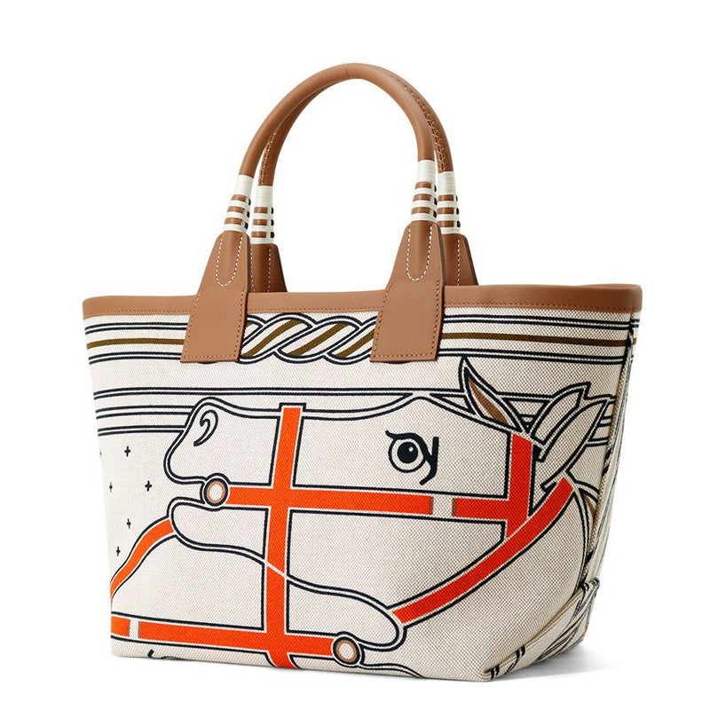 エルメス トートバッグ スティープル25 グリ/エクリュ/シルバー金具 トワルアッシュ/スイフト B刻印