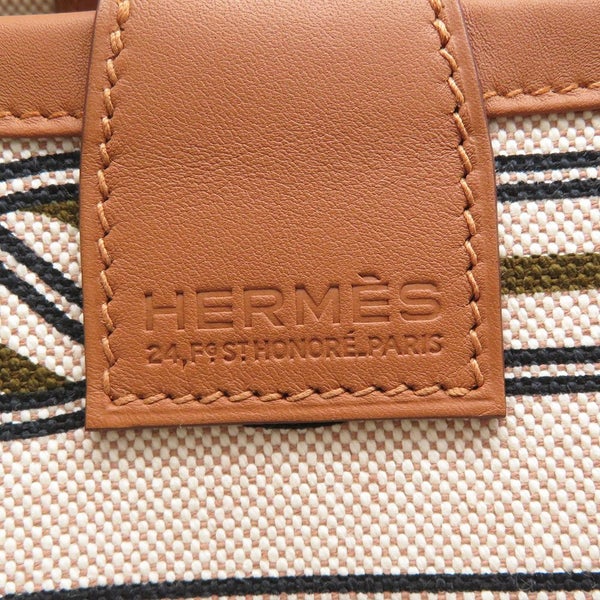 エルメス トートバッグ スティープル25 グリ/エクリュ/シルバー金具 トワルアッシュ/スイフト B刻印