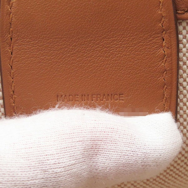 エルメス トートバッグ スティープル25 グリ/エクリュ/シルバー金具 トワルアッシュ/スイフト B刻印