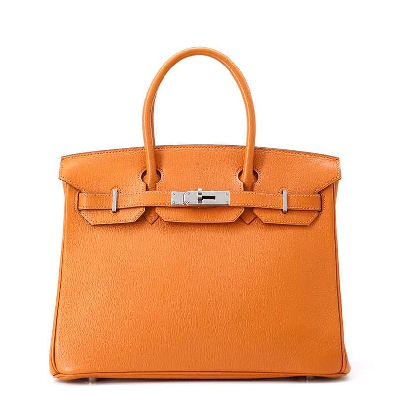 エルメス バーキン30 オレンジ/シルバー金具 シェブルミゾル □H刻印 HERMES Birkin ハンドバッグ