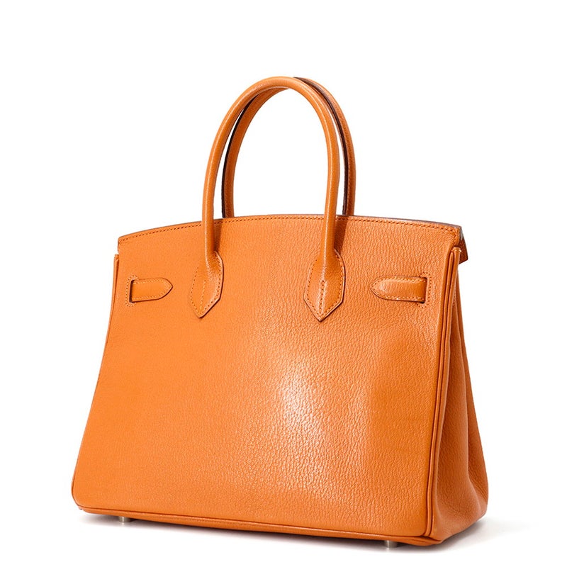 エルメス バーキン30 オレンジ/シルバー金具 シェブルミゾル □H刻印 HERMES Birkin ハンドバッグ