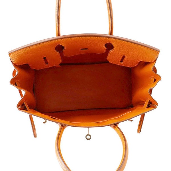 エルメス バーキン30 オレンジ/シルバー金具 シェブルミゾル □H刻印 HERMES Birkin ハンドバッグ