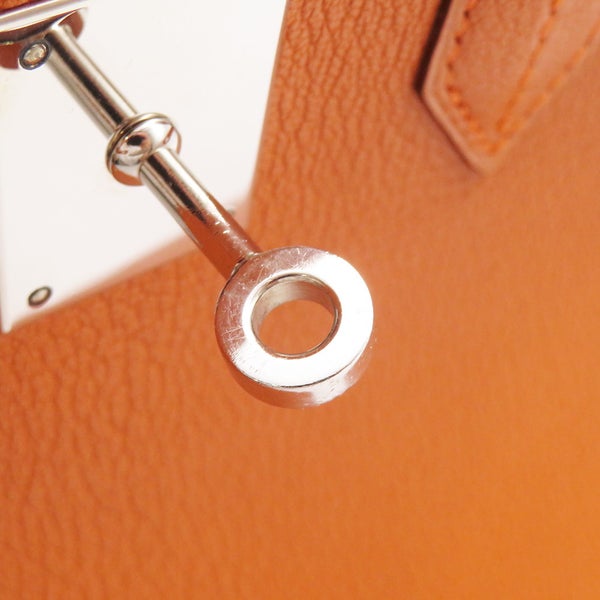 エルメス バーキン30 オレンジ/シルバー金具 シェブルミゾル □H刻印 HERMES Birkin ハンドバッグ