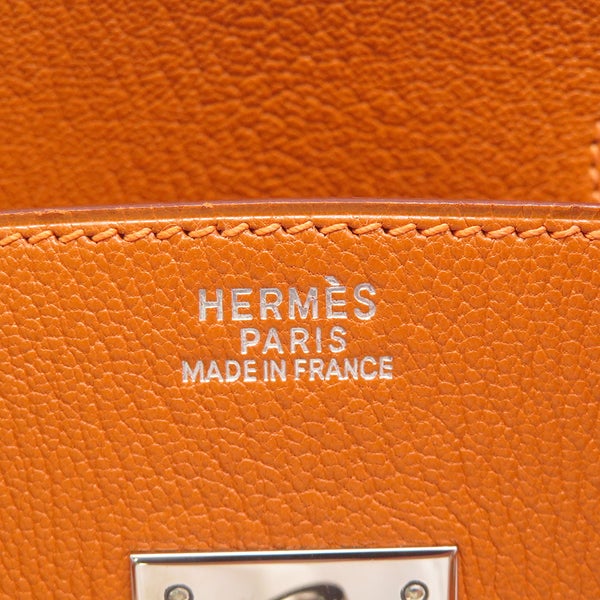 エルメス バーキン30 オレンジ/シルバー金具 シェブルミゾル □H刻印 HERMES Birkin ハンドバッグ