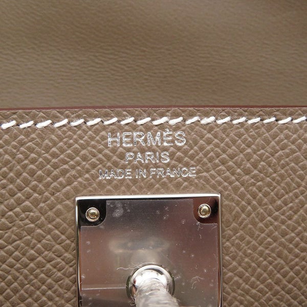 エルメス クラッチバッグ ケリーエラン エトゥープ/シルバー金具 エプソン K刻印 2wayショルダー 黒