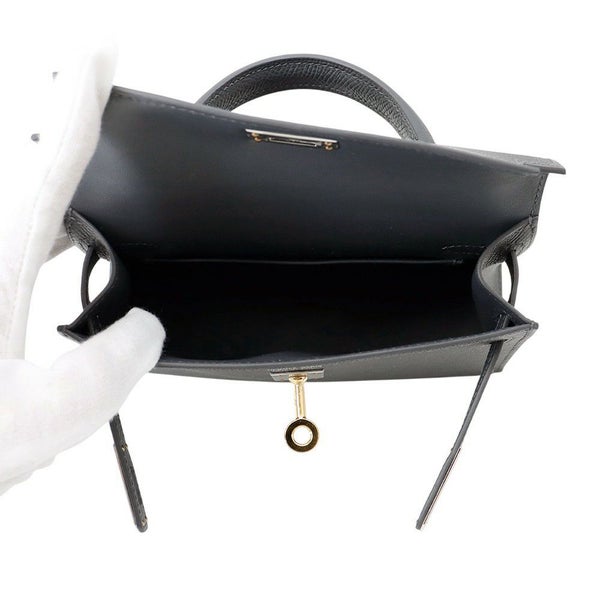 エルメス ハンドバッグ ミニケリー2 外縫い アルドワーズ/エレクトラム金具 エプソン K刻印 HERMES Kelly 2wayバッグ