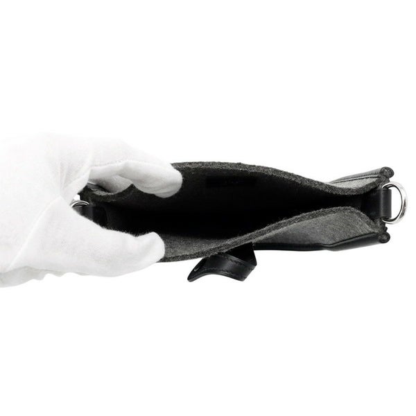 エルメス ショルダーバッグ エブリンTPM 111cm ブラック/グリモワイヤン/シルバー金具 フェルト/スイフト Y刻印 黒