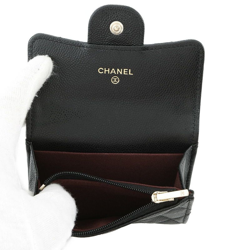 シャネル コインケース マトラッセ クラシック フラップ ココマーク キャビアスキン AP4096 CHANEL 財布 黒