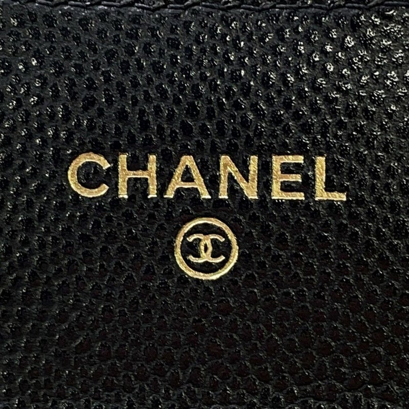 シャネル コインケース マトラッセ クラシック フラップ ココマーク キャビアスキン AP4096 CHANEL 財布 黒