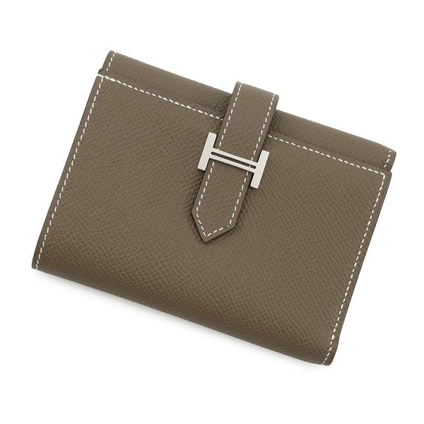 エルメス 三つ折り財布 ベアンコンビネ エトゥープ/シルバー金具 エプソン W刻印 HERMES 財布