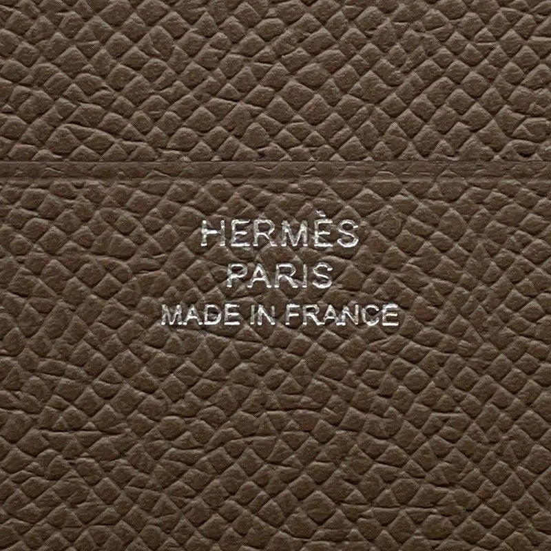 エルメス 三つ折り財布 ベアンコンビネ エトゥープ/シルバー金具 エプソン W刻印 HERMES 財布