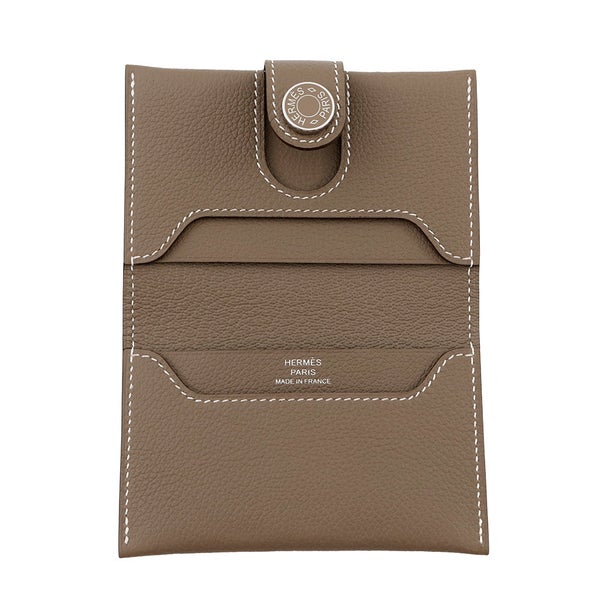 エルメス カードケース RMS RMS エトゥープ/シルバー金具 エバーカラー W刻印 HERMES 名刺入れ