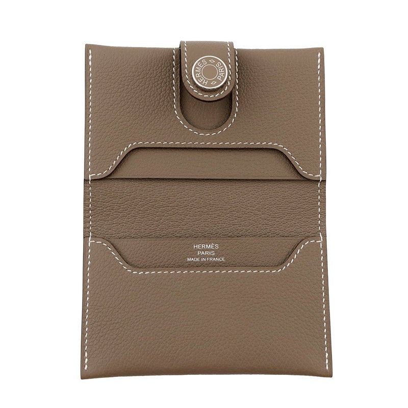エルメス カードケース RMS RMS エトゥープ/シルバー金具 エバーカラー W刻印 HERMES 名刺入れ