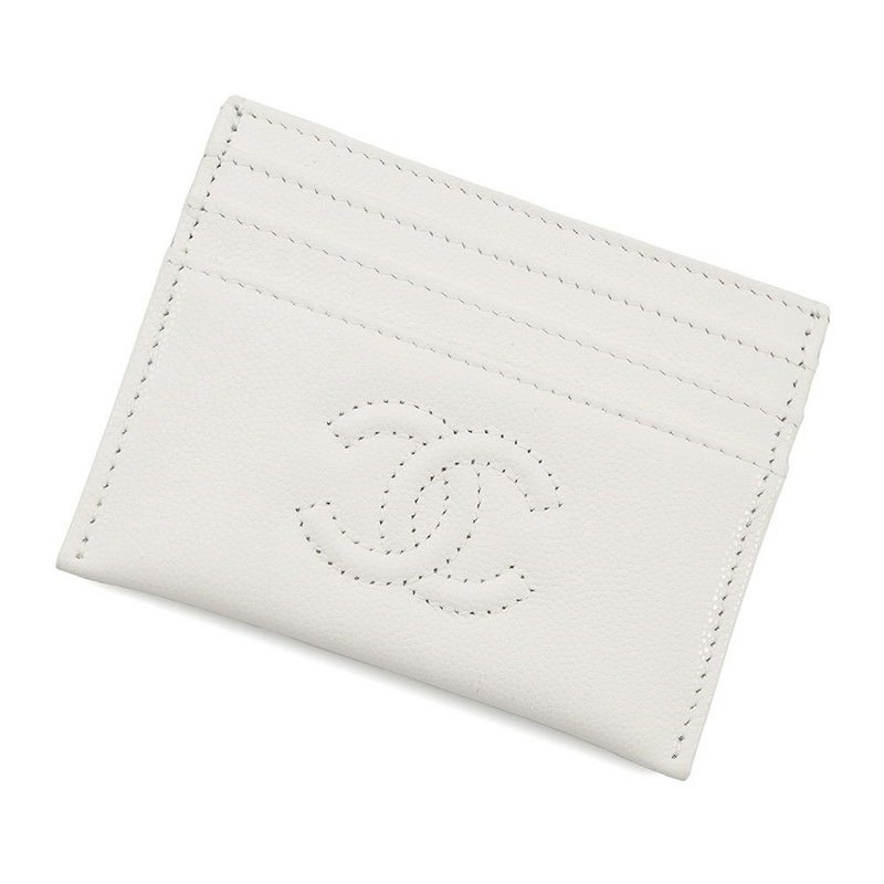 シャネル カードケース 24/25年 メティエダール コレクション ココマーク キャビアスキン AP4706 CHANEL 白