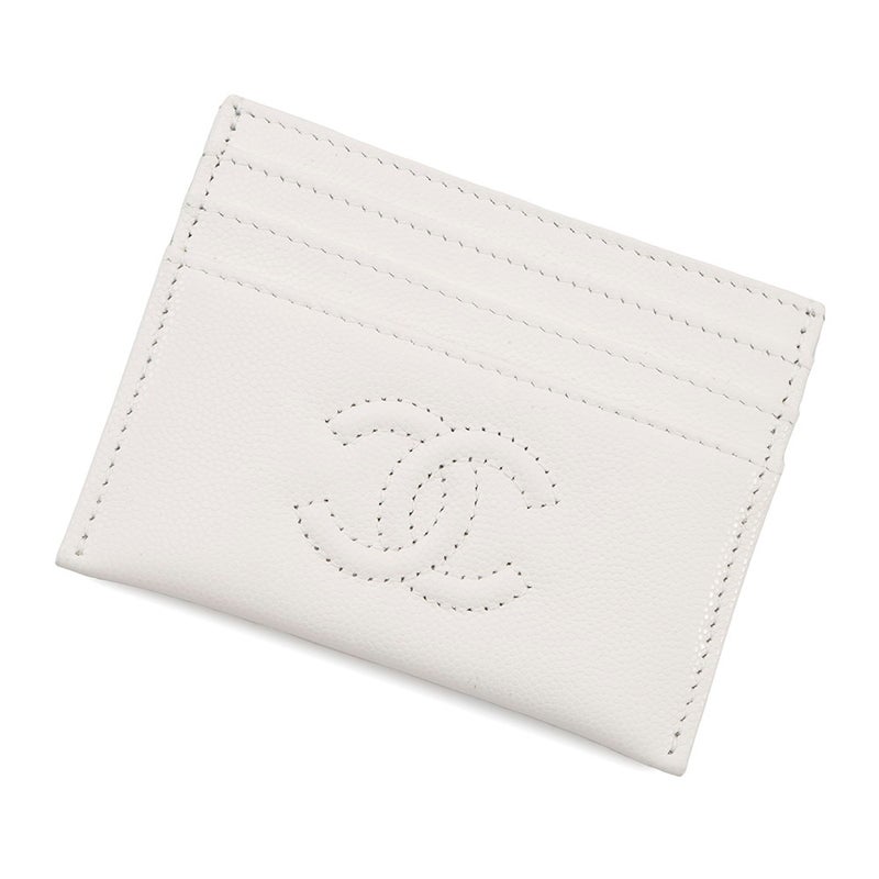 シャネル カードケース 24/25年 メティエダール コレクション ココマーク キャビアスキン AP4706 CHANEL 白
