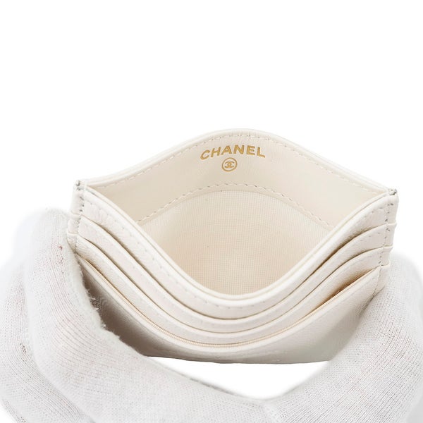 シャネル カードケース 24/25年 メティエダール コレクション ココマーク キャビアスキン AP4706 CHANEL 白