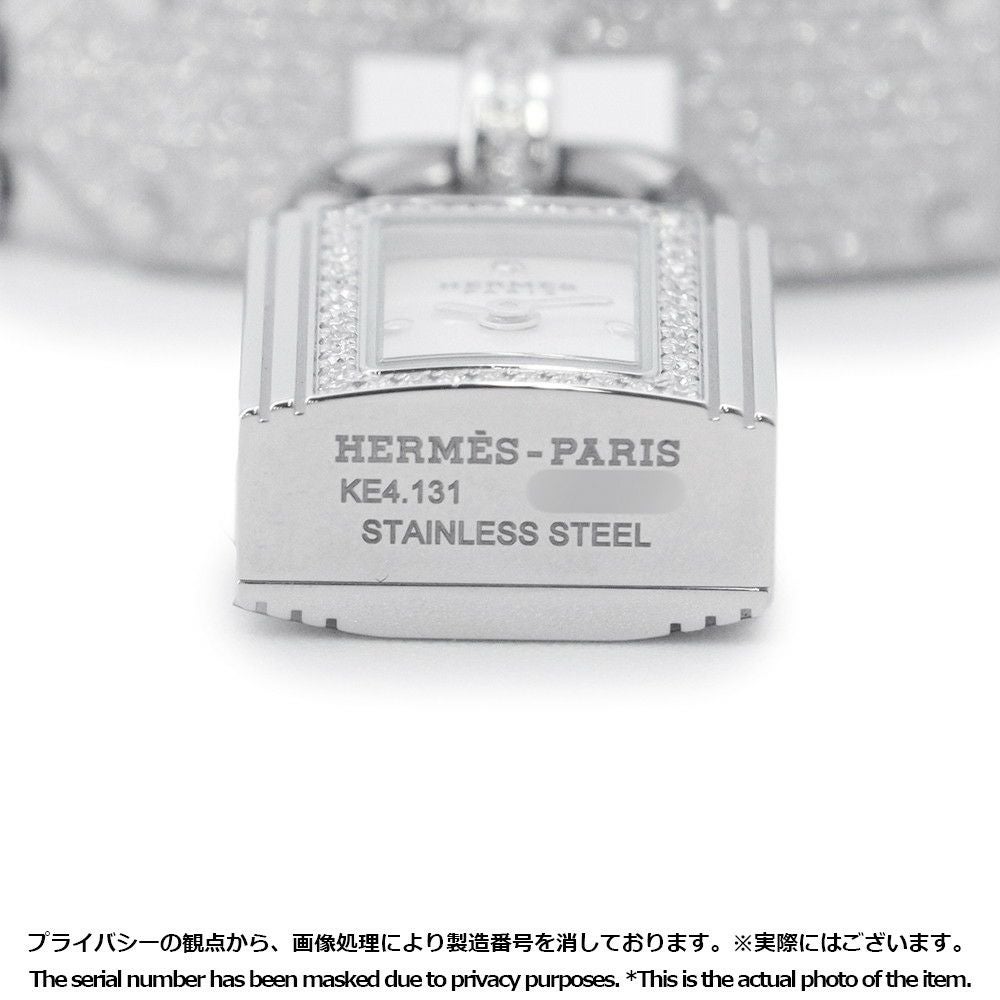 HERMES(エルメス) 腕時計美品  ケリーウォッチ KE4.130 レディース SS/ダイヤベゼル/1P文字盤ダイヤ 白 エルメス ケリーウォッチ ダイヤ KE4.130 ホワイト レディース 時計