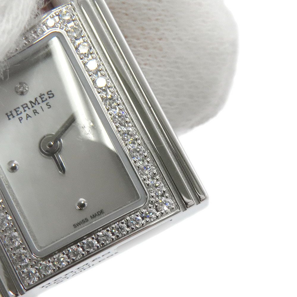 HERMES(エルメス) 腕時計美品  ケリーウォッチ KE4.130 レディース SS/ダイヤベゼル/1P文字盤ダイヤ 白 HERMES - エルメス ケリーウォッチ KE4.130 ホワイト レディース