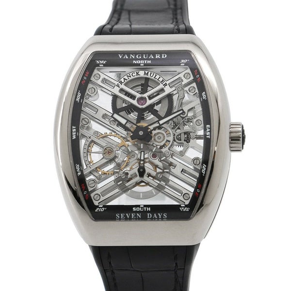 フランクミュラー ヴァンガード セブンデイズパワーリザーブ スケルトン V41S6SQT OGNR スケルトン文字盤