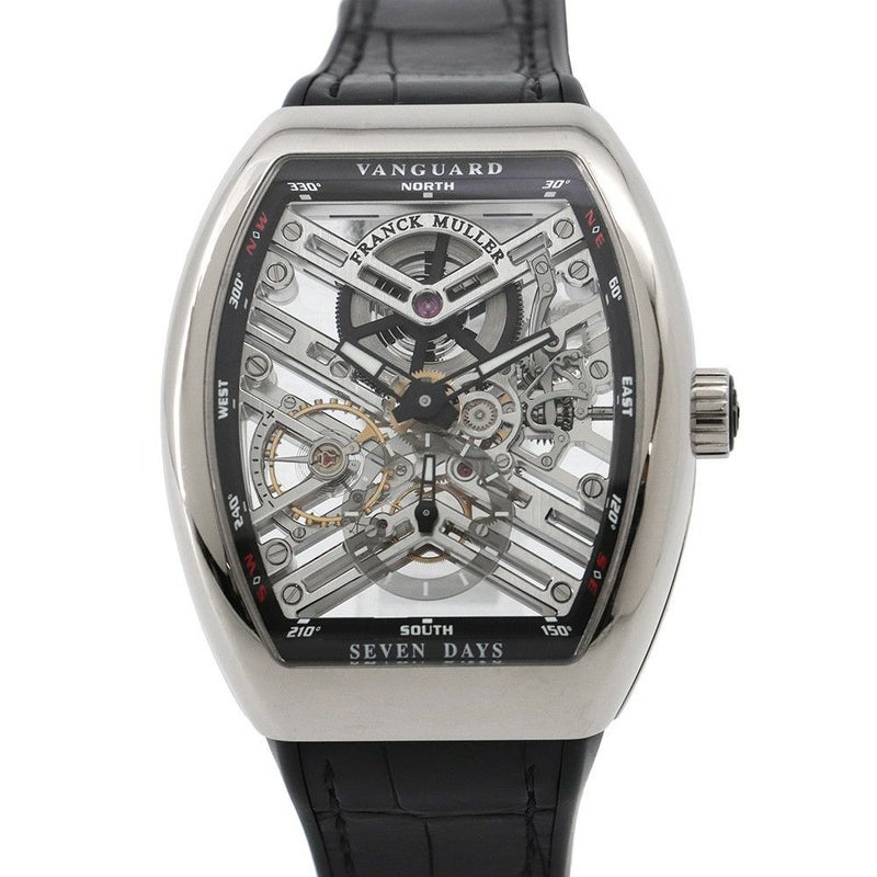 フランクミュラー ヴァンガード セブンデイズパワーリザーブ スケルトン V41S6SQT OGNR スケルトン文字盤