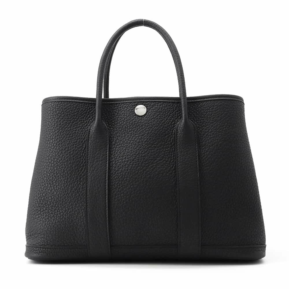 HERMES ブラック トートバッグ エルメス トートバッグ ガーデンパーティTPM ブラック/シルバー金具