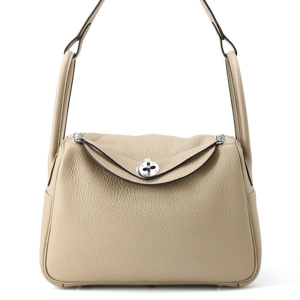 エルメス ハンドバッグ リンディ26 ヴェルソ トレンチ/エトゥープ/シルバー金具 トリヨンクレマンス K刻印 HERMES 2way ショルダー