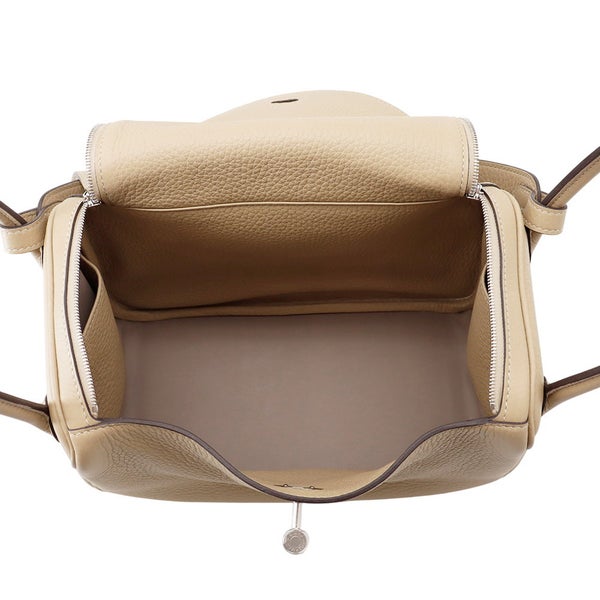 エルメス ハンドバッグ リンディ26 ヴェルソ トレンチ/エトゥープ/シルバー金具 トリヨンクレマンス K刻印 HERMES 2way ショルダー