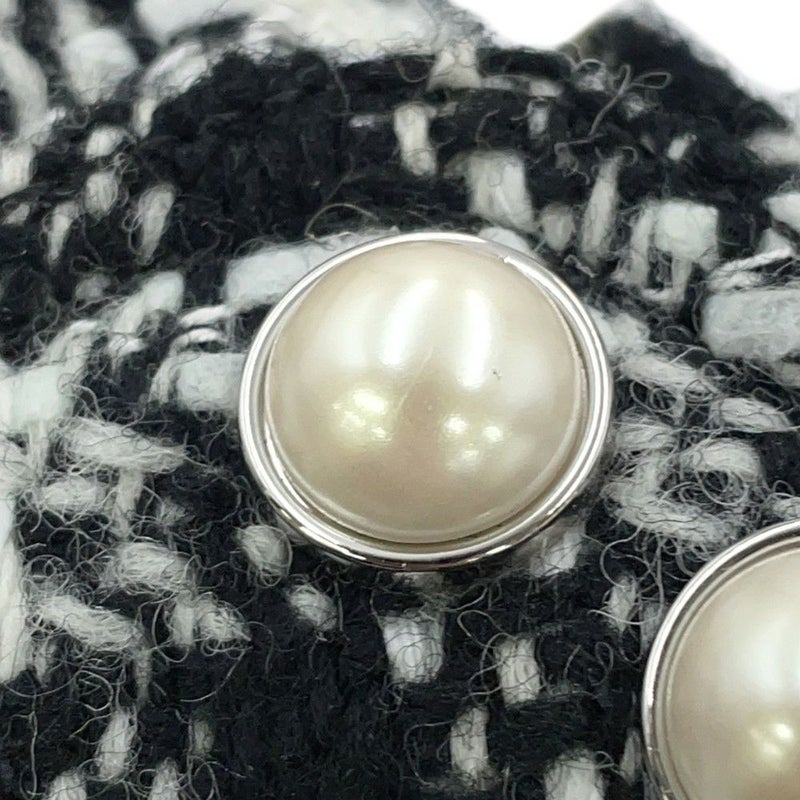 シャネル ショートブーツ ココマーク ツイード フェイクパール レディースサイズ38 G33823 CHANEL 靴 黒 白