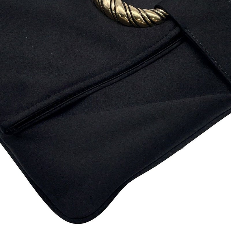 ブルガリ チェーンショルダーバッグ レオーニ サテン BVLGARI クラッチバッグ ワンショルダー 黒