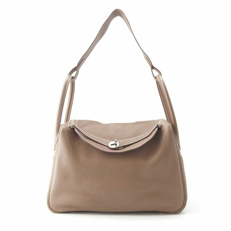 エルメス ハンドバッグ リンディ34 エトゥープ/シルバー金具 トリヨンクレマンス T刻印 2wayショルダー