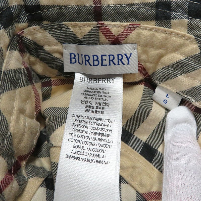 バーバリー バケットハット チェック コットン サイズL 8075650 1001BURBERRY 帽子