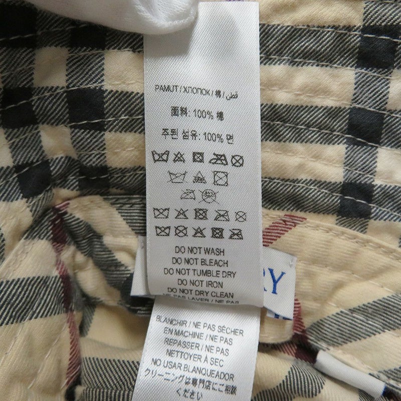 バーバリー バケットハット チェック コットン サイズL 8075650 1001BURBERRY 帽子