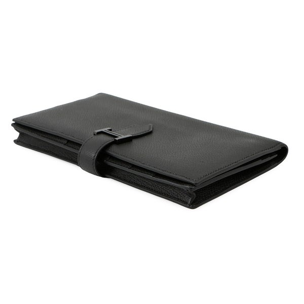 エルメス 長財布 ベアンスフレ マチ有り ブラック/ブラック金具 エプソン U刻印 HERMES 財布 モノクローム 黒