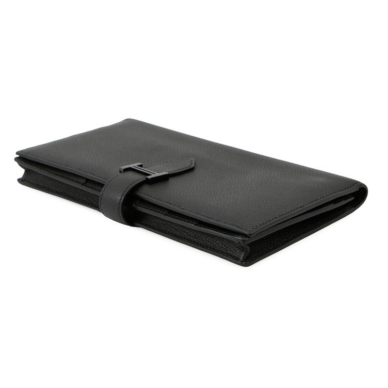 エルメス 長財布 ベアンスフレ マチ有り ブラック/ブラック金具 エプソン U刻印 HERMES 財布 モノクローム 黒