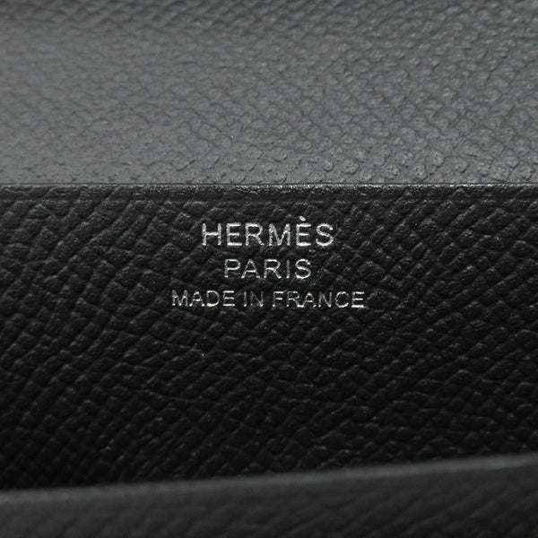 エルメス 長財布 ベアンスフレ マチ有り ブラック/ブラック金具 エプソン U刻印 HERMES 財布 モノクローム 黒