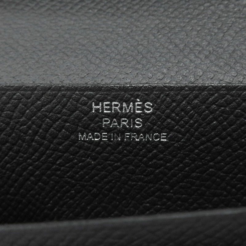 エルメス 長財布 ベアンスフレ マチ有り ブラック/ブラック金具 エプソン U刻印 HERMES 財布 モノクローム 黒