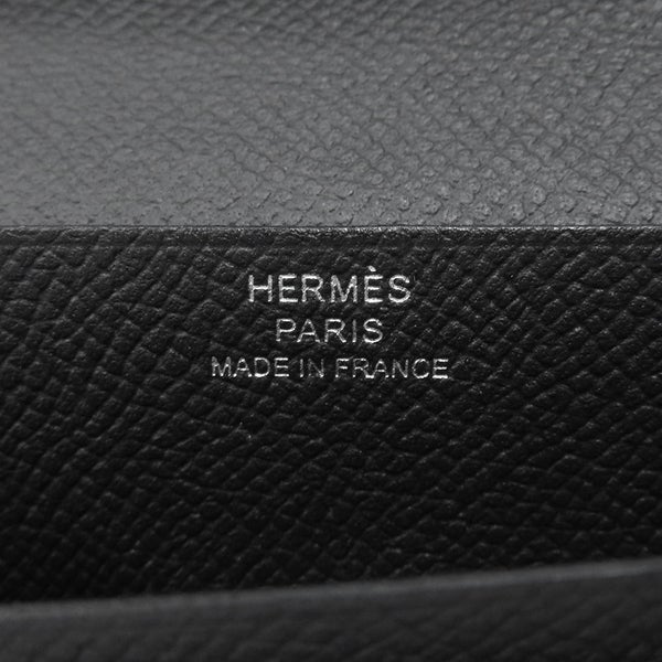 エルメス 長財布 ベアンスフレ マチ有り ブラック/ブラック金具 エプソン U刻印 HERMES 財布 モノクローム 黒