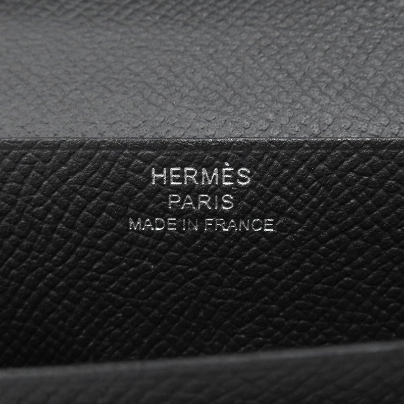 エルメス 長財布 ベアンスフレ マチ有り ブラック/ブラック金具 エプソン U刻印 HERMES 財布 モノクローム 黒