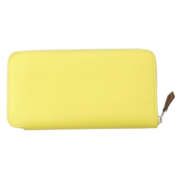 エルメス 長財布 アザップロング シルクイン ライム/シルバー金具 エバーカラー B刻印 財布