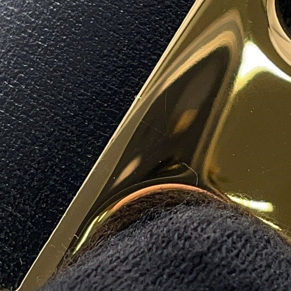 エルメス バングル オランプ ブラック/ゴールド金具 ボックスカーフ サイズT3 HERMES アクセサリー 黒