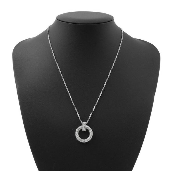 ティファニー ネックレス T ワン サークル ペンダント ダイヤモンド 計0.72ct K18WGホワイトゴールド 72154568 Tiffany&Co.