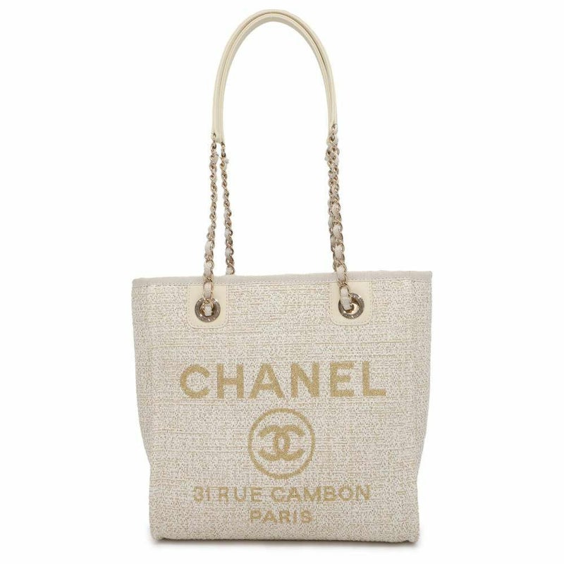 シャネル トートバッグ ドーヴィル チェーントートPM ココマーク キャンバス A66939 CHANEL バッグ