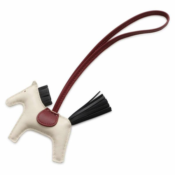 エルメス バッグチャーム ロデオ PM クレ/ブラック/ルージュアッシュ ラムスキン B刻印