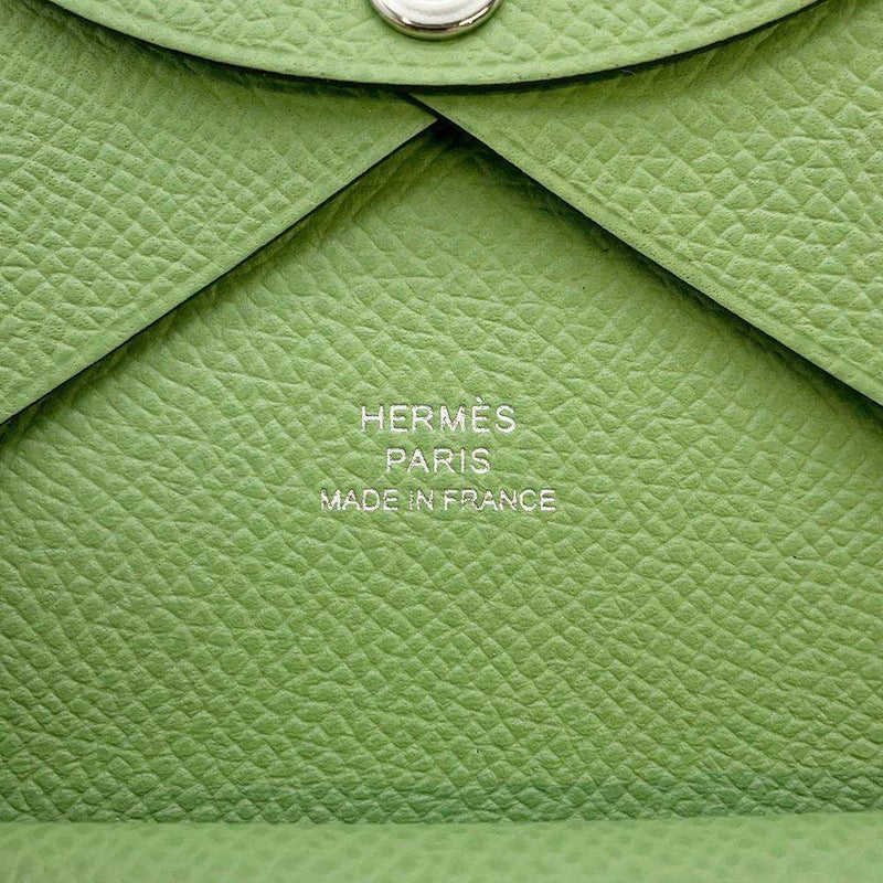 エルメス コインケース カルヴィ デュオ ヴェールクリケット/シルバー金具 ヴォーエプソン B刻印