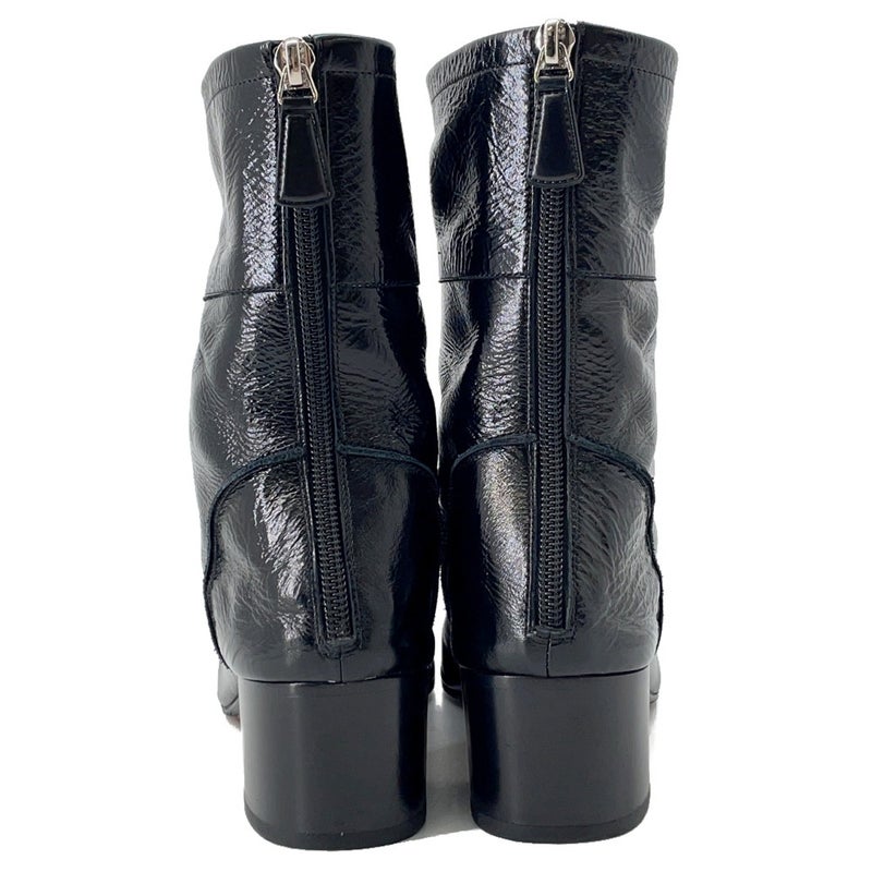 シャネル ショートブーツ ココマーク レザー レディースサイズ37C CHANEL 靴 黒