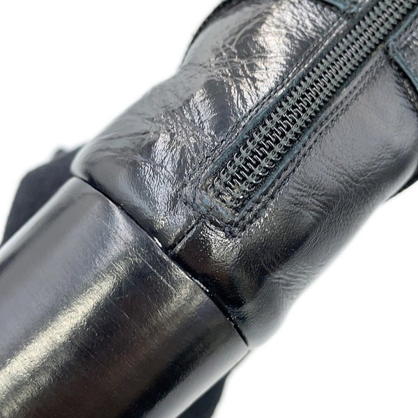 シャネル ショートブーツ ココマーク レザー レディースサイズ37C CHANEL 靴 黒