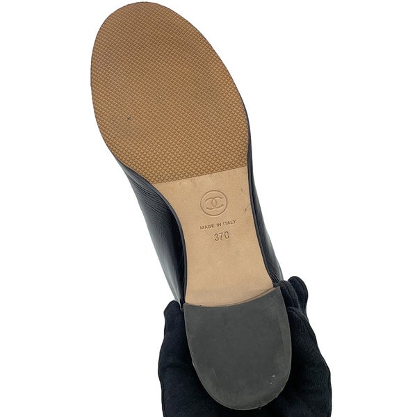 シャネル ショートブーツ ココマーク レザー レディースサイズ37C CHANEL 靴 黒