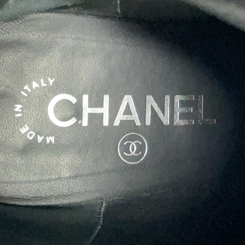 シャネル ショートブーツ ココマーク レザー レディースサイズ37C CHANEL 靴 黒