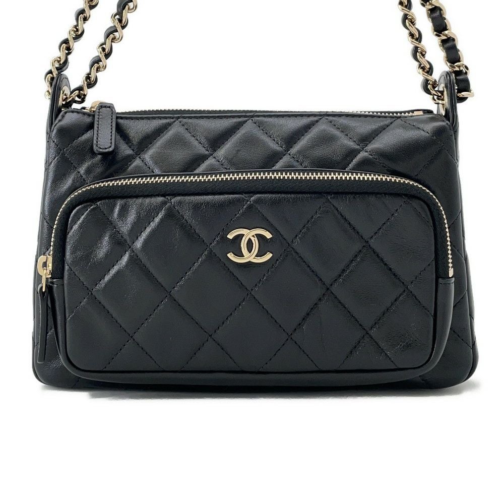 シャネル チェーンショルダーバッグ マトラッセ ココマーク ラムスキン AP4349 CHANEL 黒 シャネル チェーンショルダーバッグ マトラッセ ココマーク ラムスキン