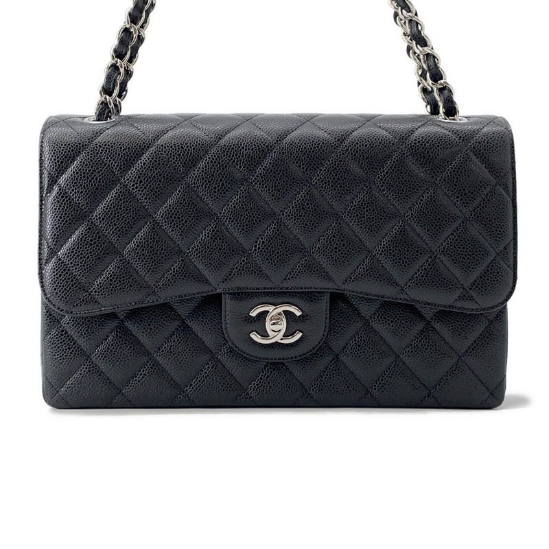 シャネル チェーンショルダーバッグ マトラッセ30 ココマーク キャビアスキン A58600 CHANEL 黒
